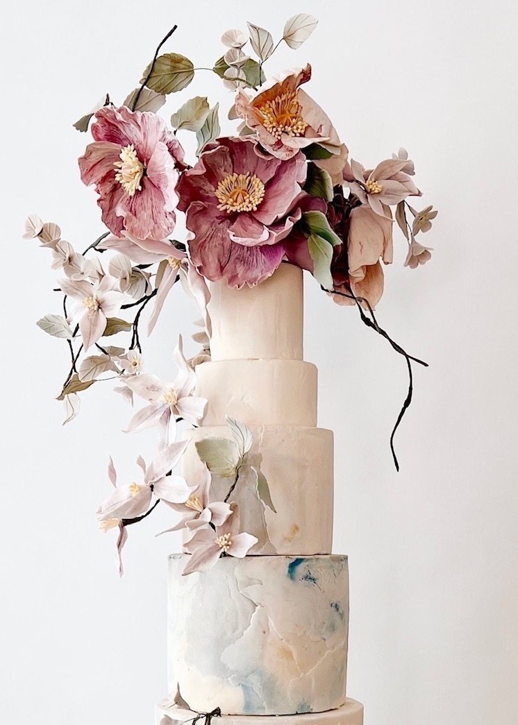 Clambering Clematis Wedding Cake